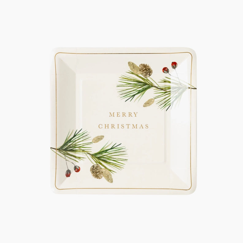 Botanical Merry Christmas Solstice Plate