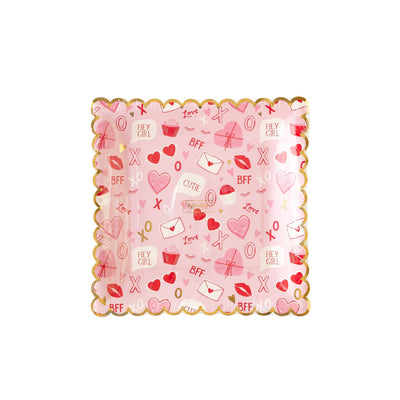 Valentine Scatter Square Paper Plate