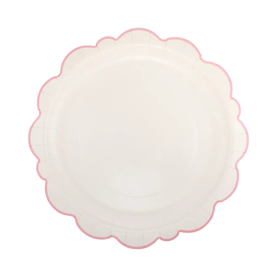 PEMBROKE PINK EDGE SCALLOP 12" PLATE