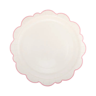PEMBROKE PINK EDGE SCALLOP 12" PLATE