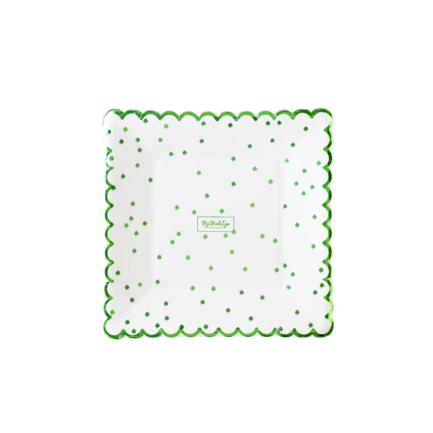 Little Shamrocks Scalloped Paper Plate