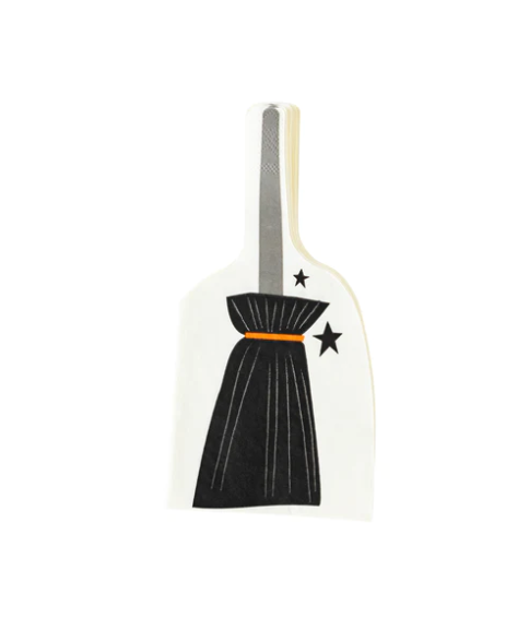 WITCHING HOUR BROOM SHAPED PAPER DINNER NAPKIN