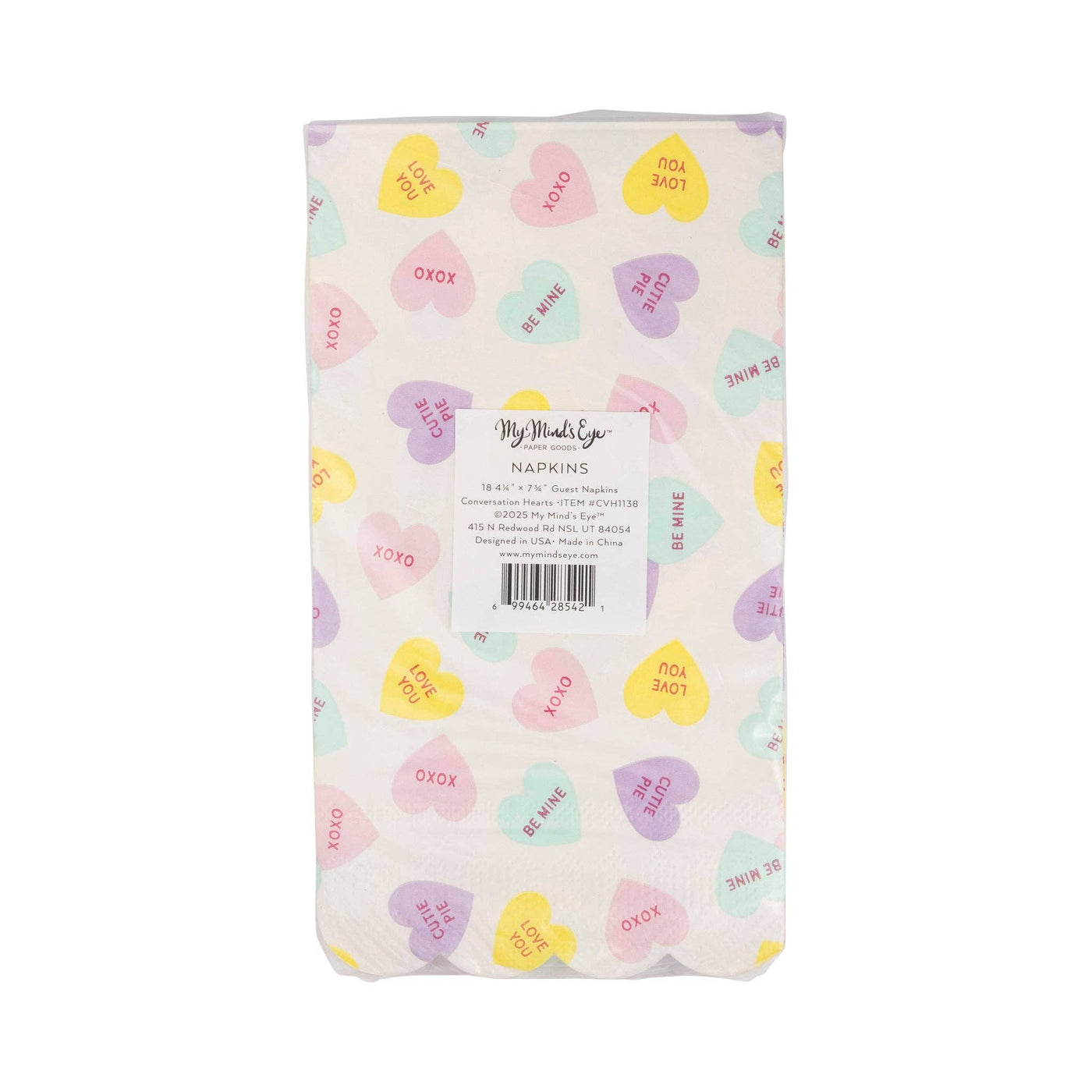 Conversation Hearts Dinner Napkin