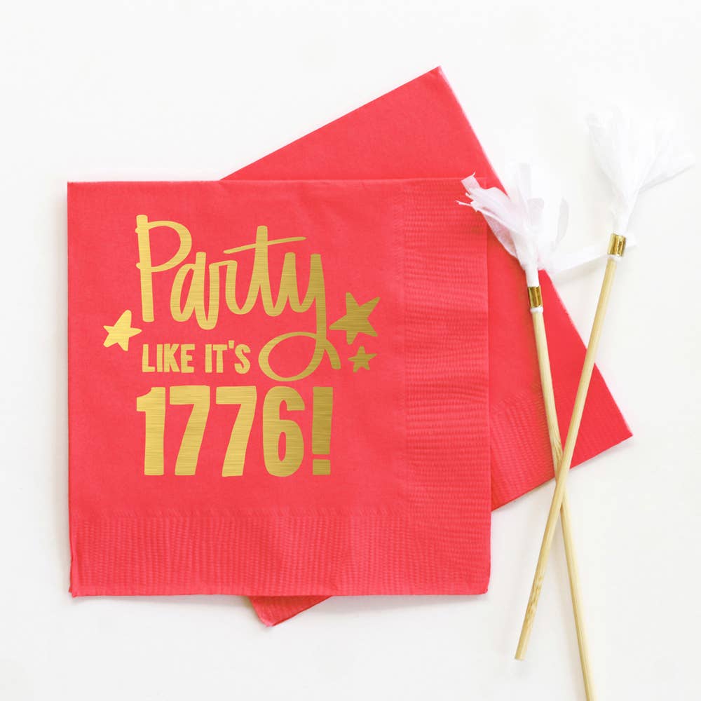 Party Like It's 1776 - July 4th Foil Cocktail Napkins