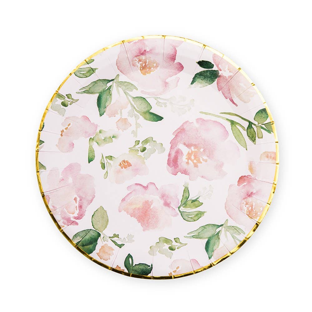 Large Round Floral Garden Plates