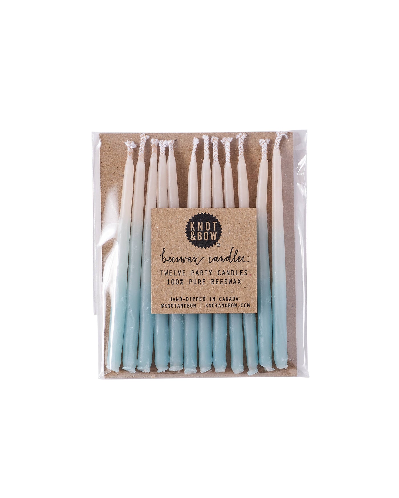 Aqua Ombre Beeswax Birthday Candles