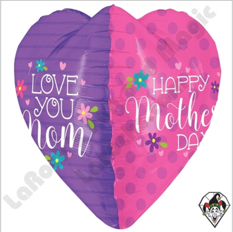 3 Dimensional Mother's Day Heart Foil Balloon
