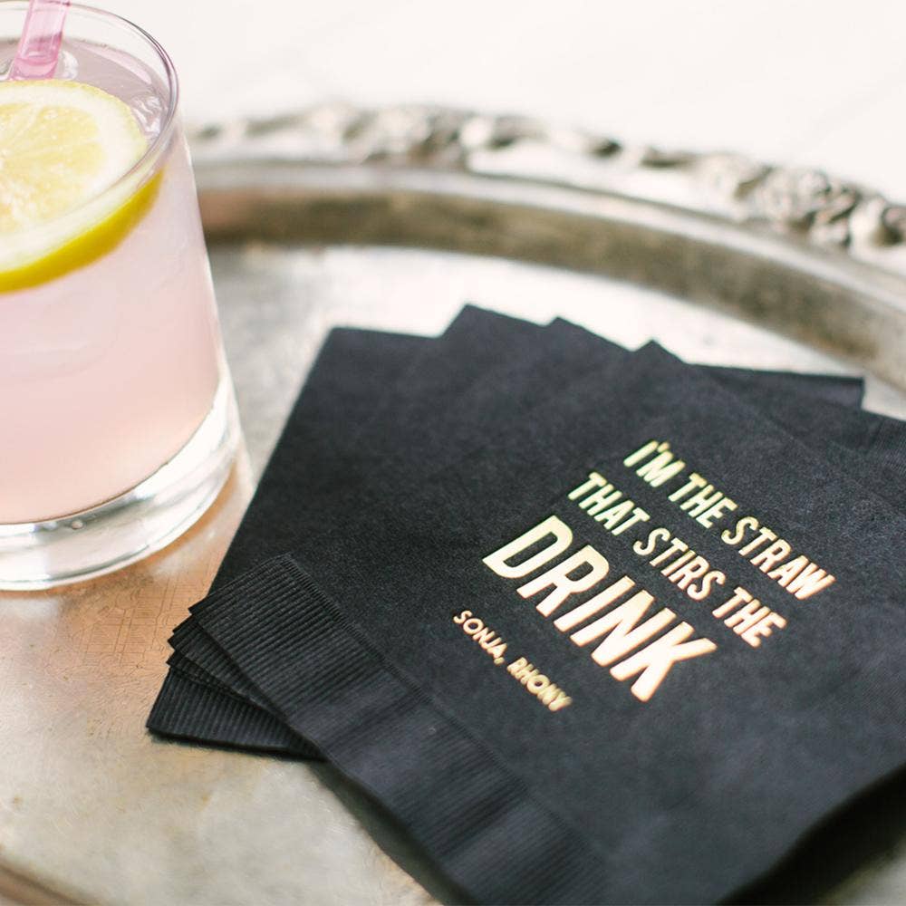 Real Housewives of New York "Straw" Cocktail Napkins