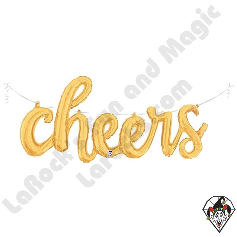 Cheers Gold Script Foil Balloons