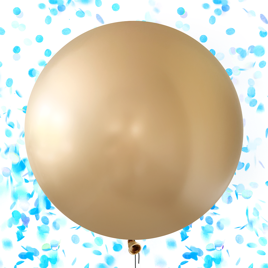 Gender Reveal - Jumbo Gold Confetti Balloon - Blue