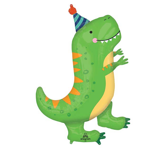 34" Dino with Party Hat