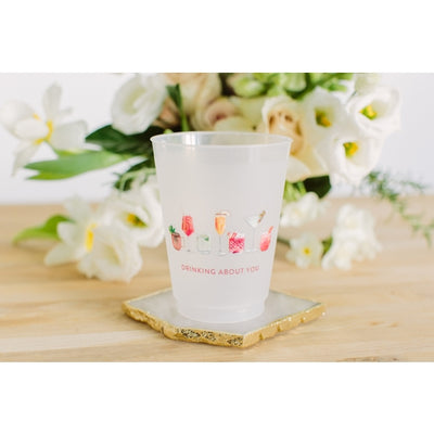 Drinking About You Watercolor Reusable Cups