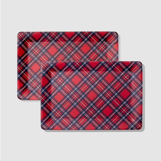 Holiday Plaid Serving Trays