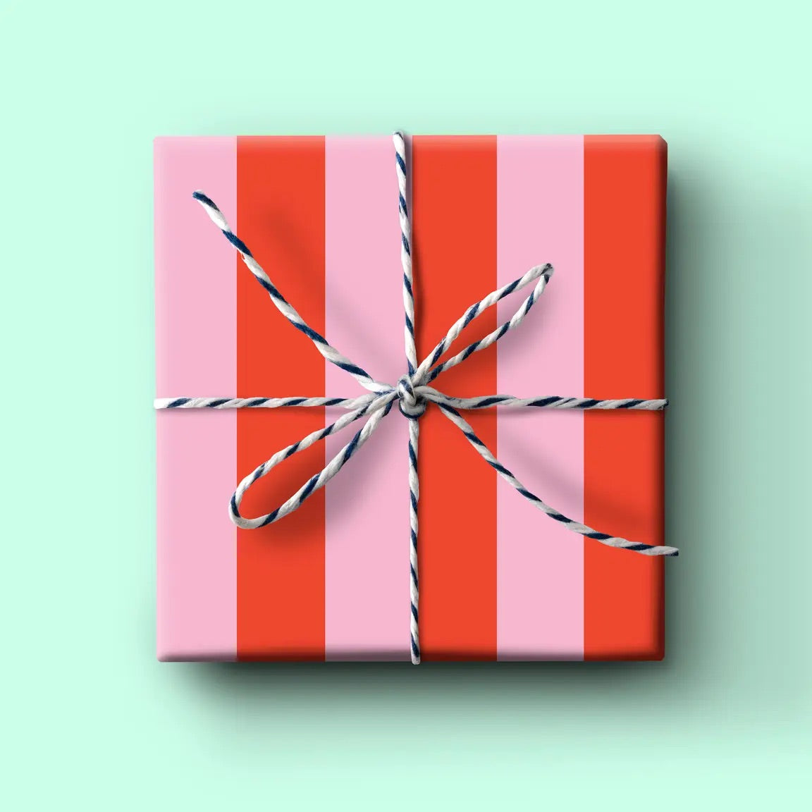 Red and Pink Stripe Gift Wrap
