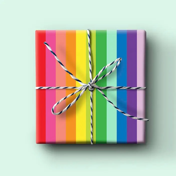 Rainbow Thick Stripe Gift Wrap