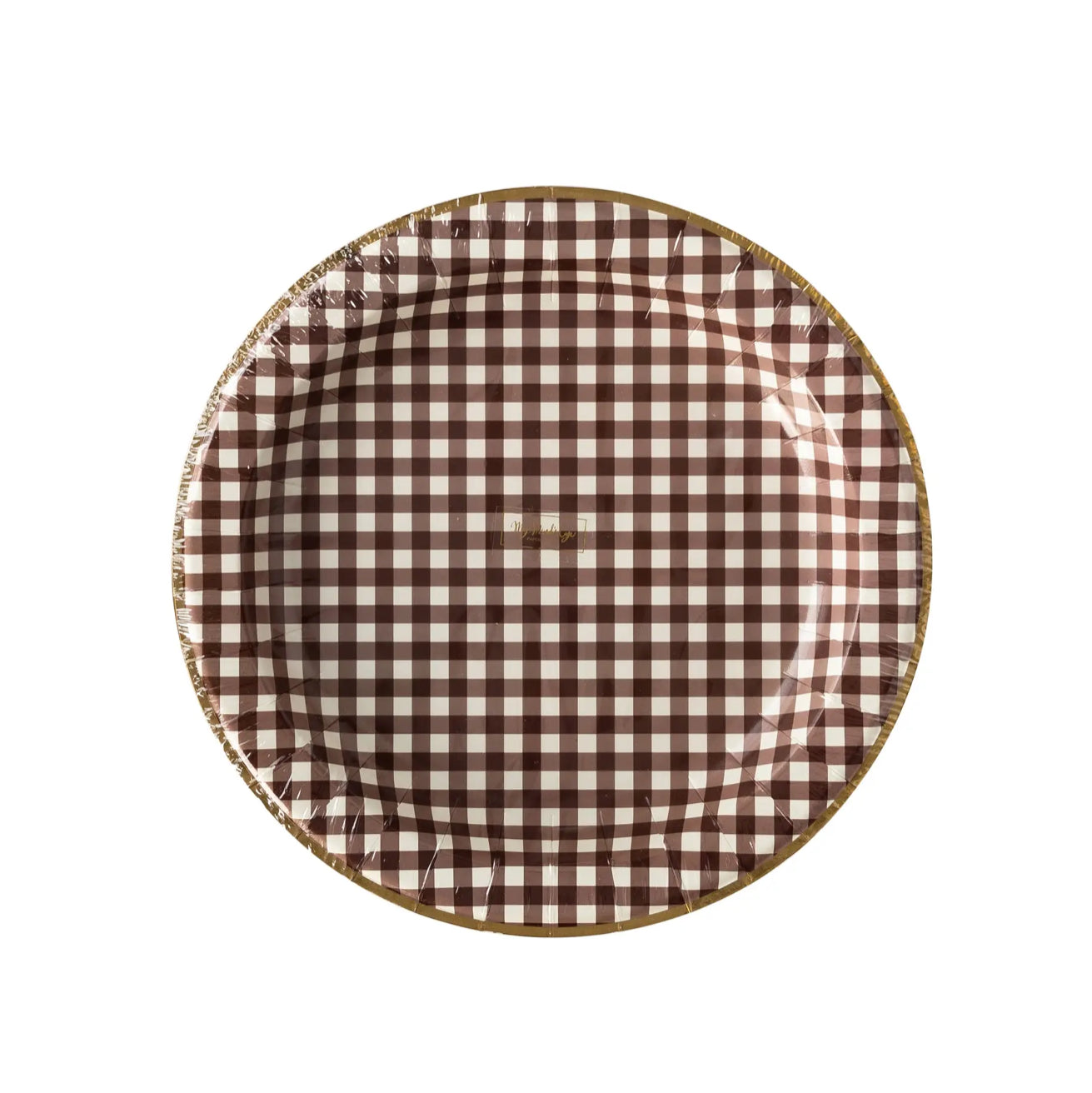 Harvest Brown Gingham Check 11” Plate