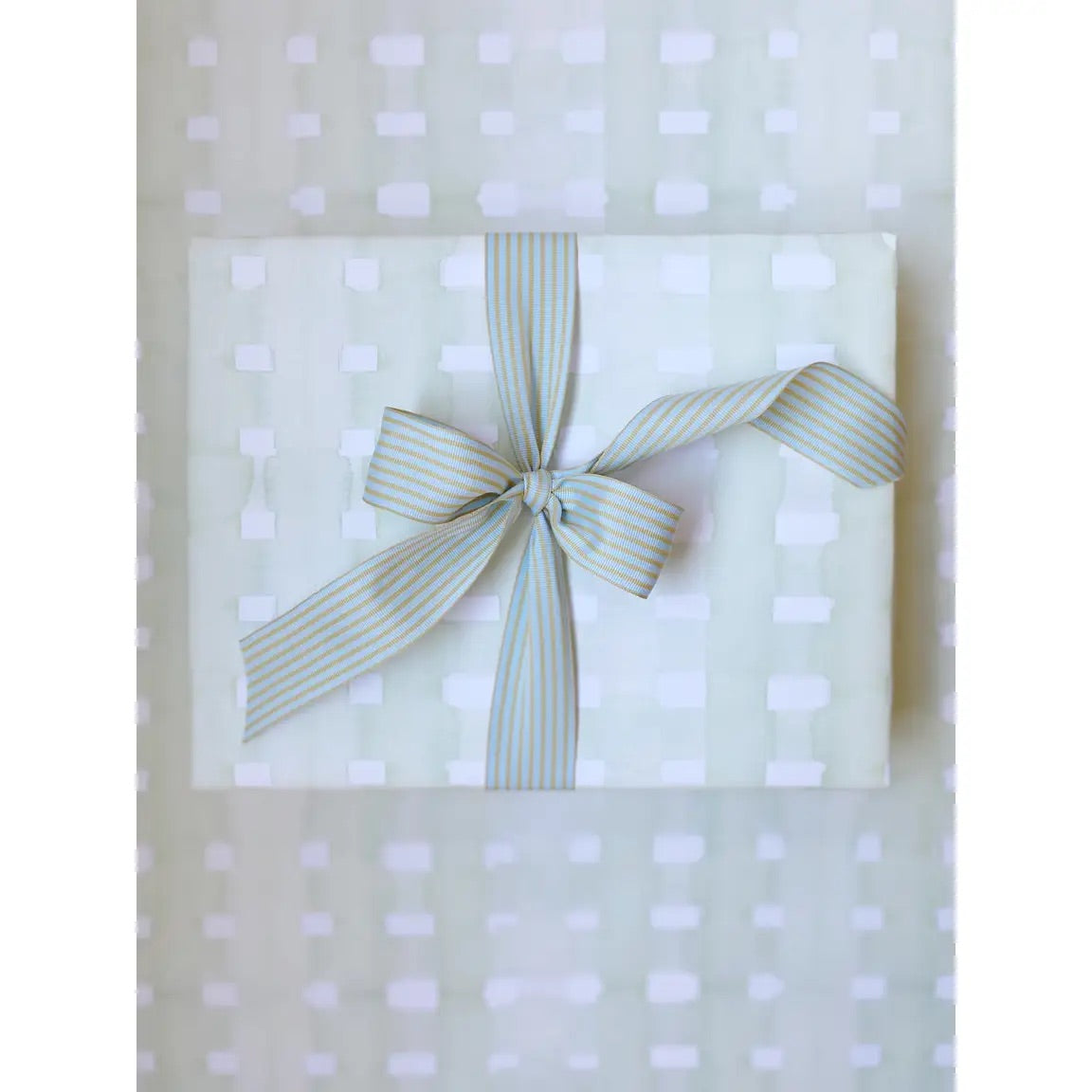 Holiday Sage Green Plaid Gift Wrap - 5 Sheets/Roll