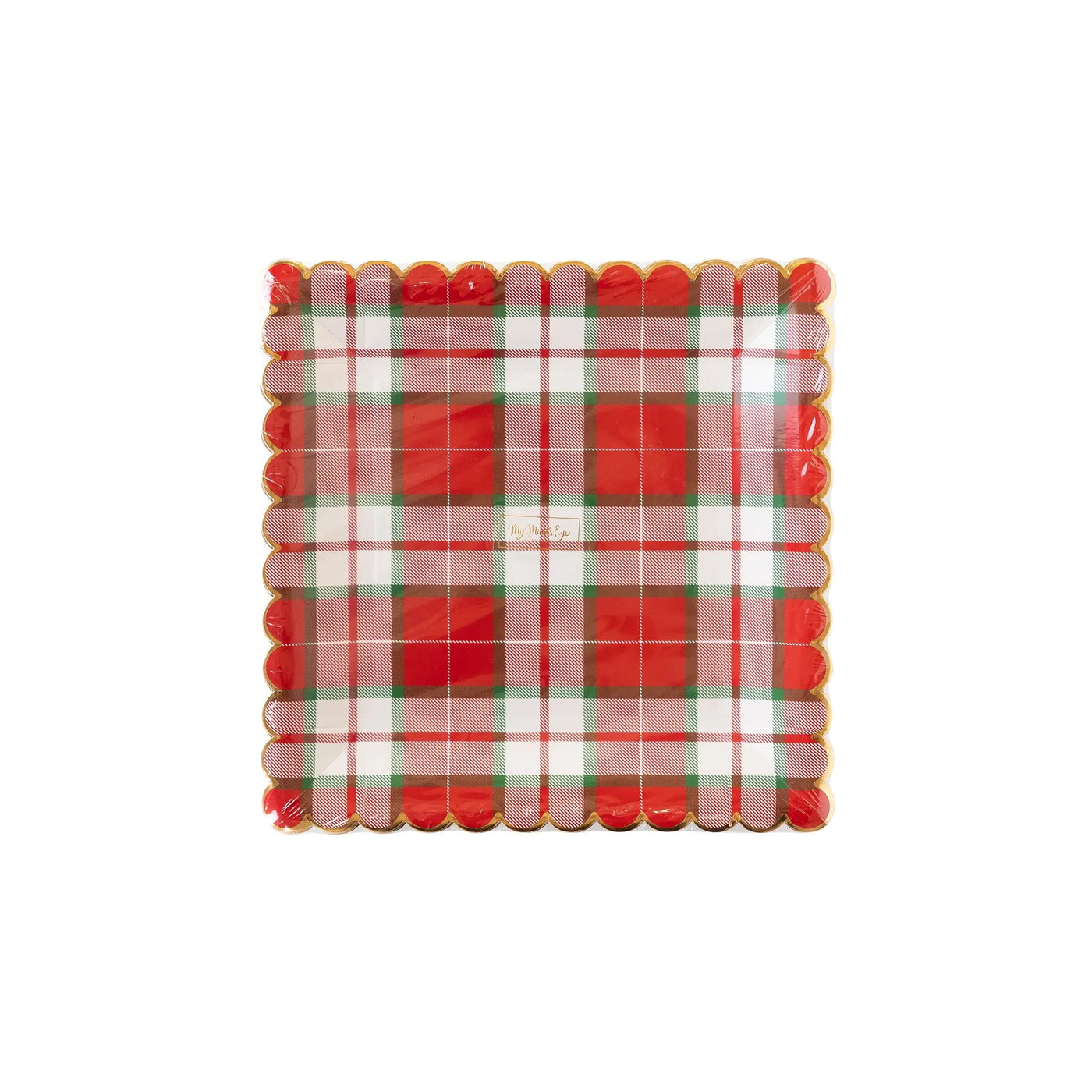 Cozy Lodge Plaid Scallop Dinner Plate