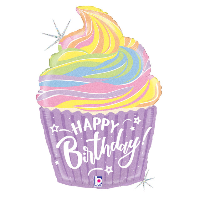 Happy Birthday Cupcake Balloon