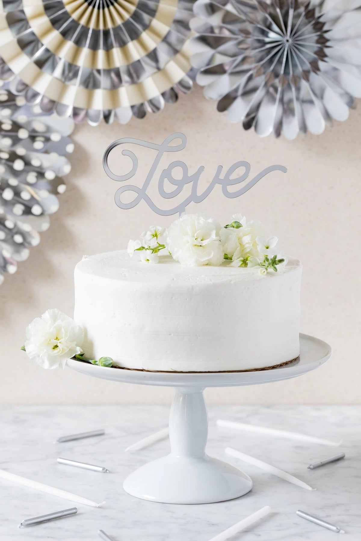 Love Cake Topper - Silver