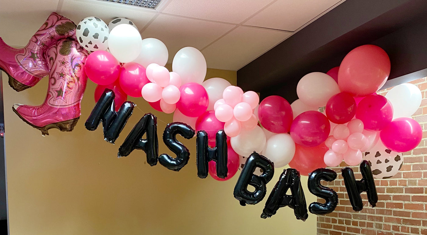 "NASH BASH" 16in. Black Foil Letter Balloons