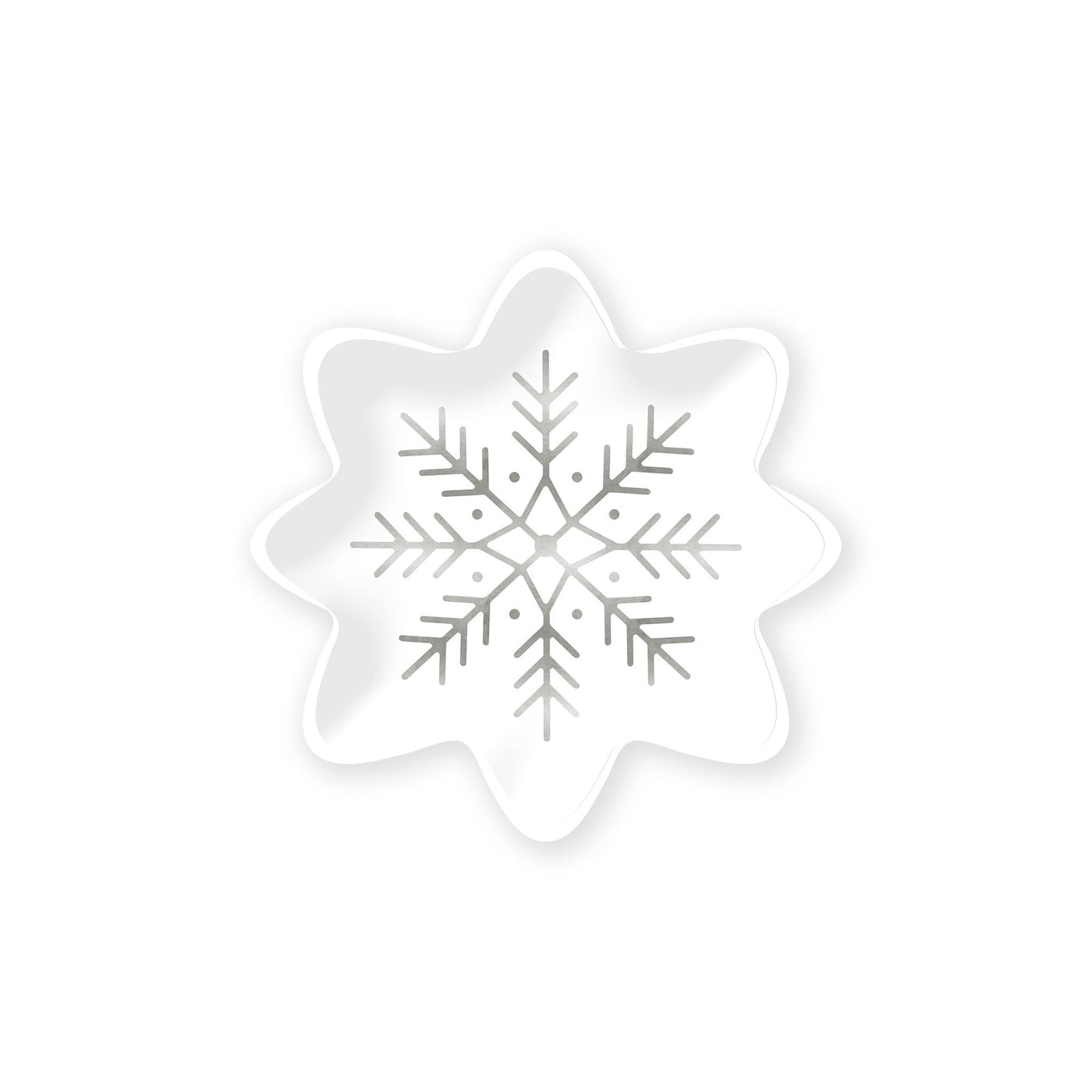 Winter White 8" Snowflake Plate